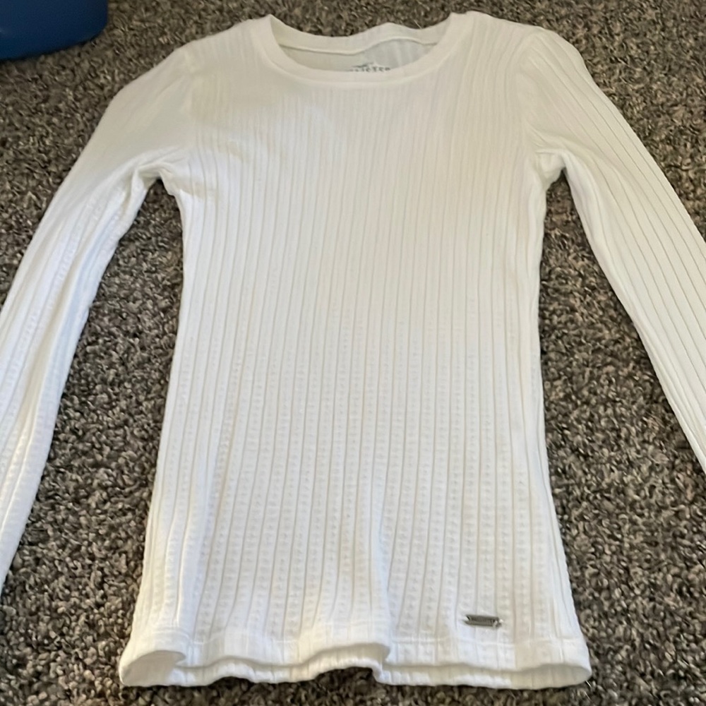 White knitted long sleeve